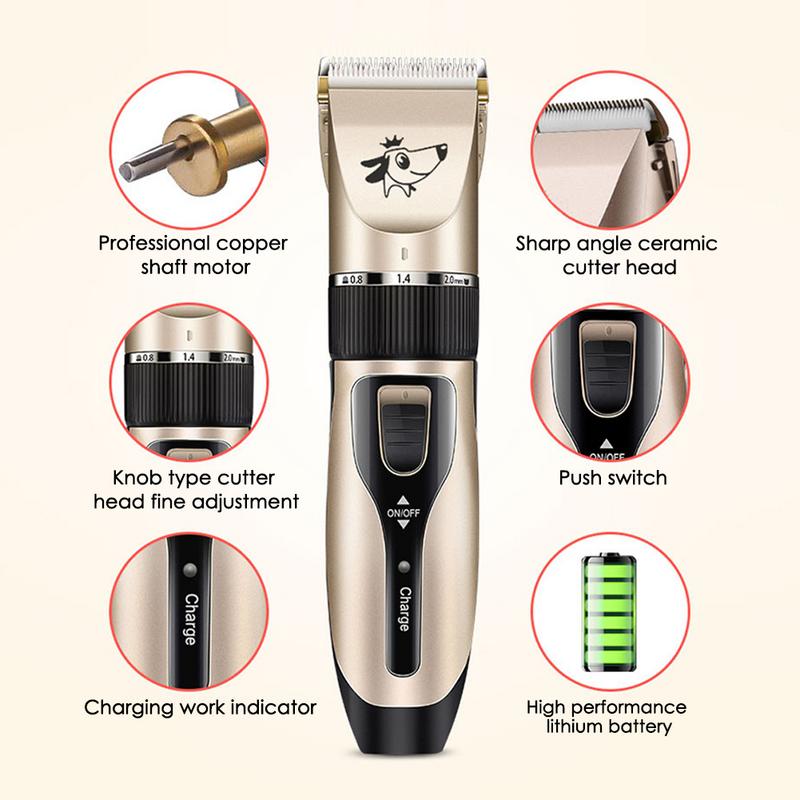 Huisdier Elektrische Tondeuse Oplaadbare Low-Noise Usb Kappers Set Hond Scheren Elektrische Kat Hond Haar Trimmer Grooming Cutter