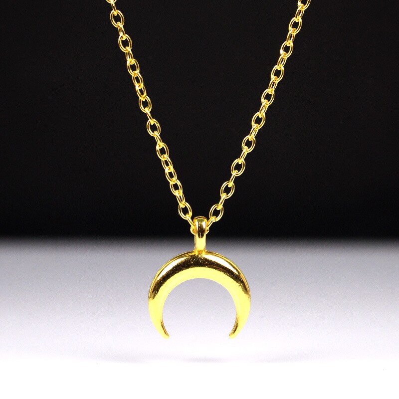 Collar con colgante de Luna para mujer, collares plateados de aleación dorada, cadena de clavícula, joyería para mujer