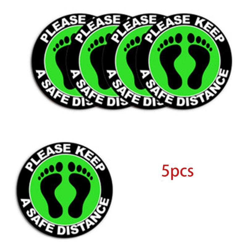 5pcs Please Keep Social Distancing Floor Sign Safety Distance Adhesive Sticker Marker for Supermarket Hospital: G