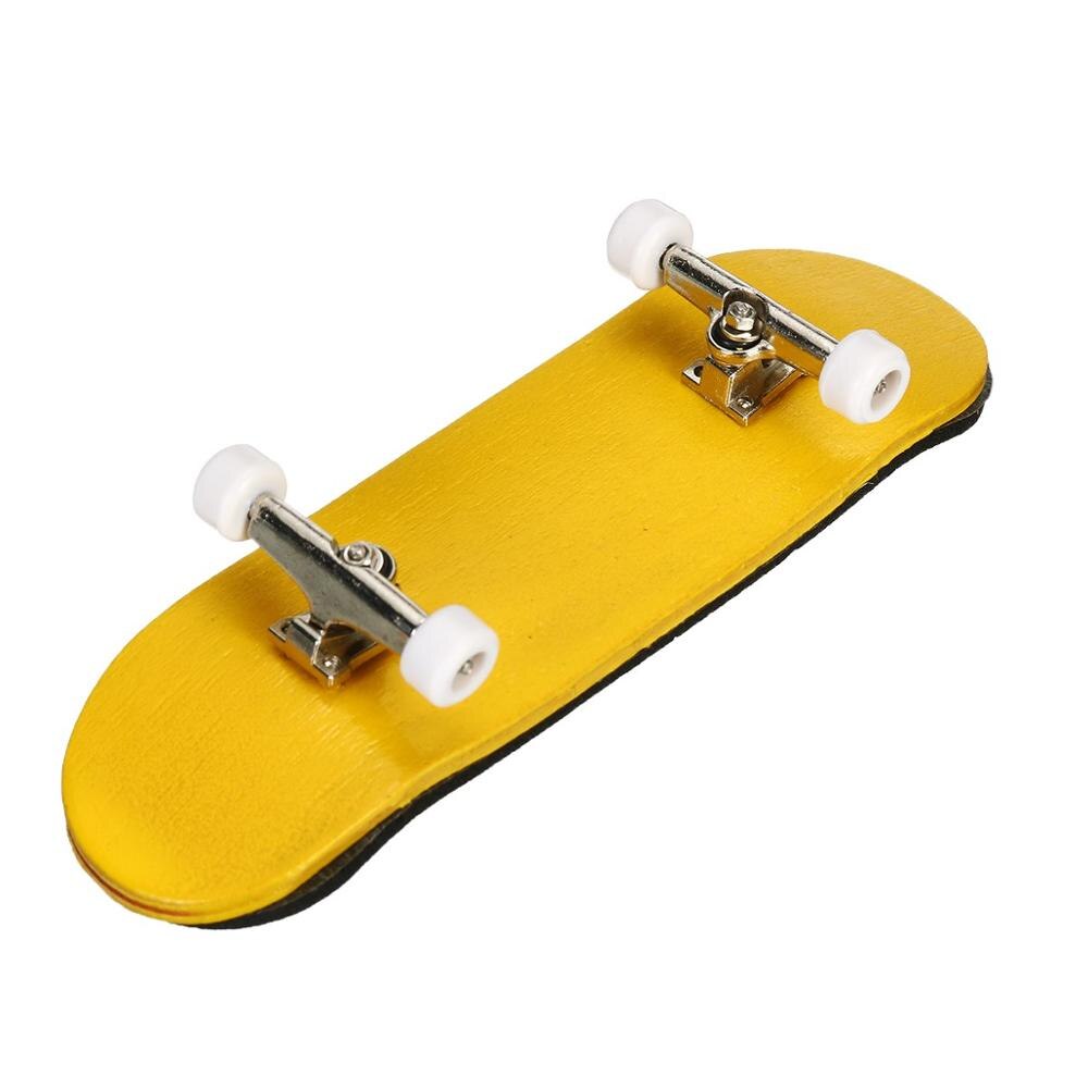 Kids Kinderen Volwassen Speelgoed Houten Vinger Boord Vinger Skateboard Basic Compleet Skateboard Lager Wiel Moer: Geel