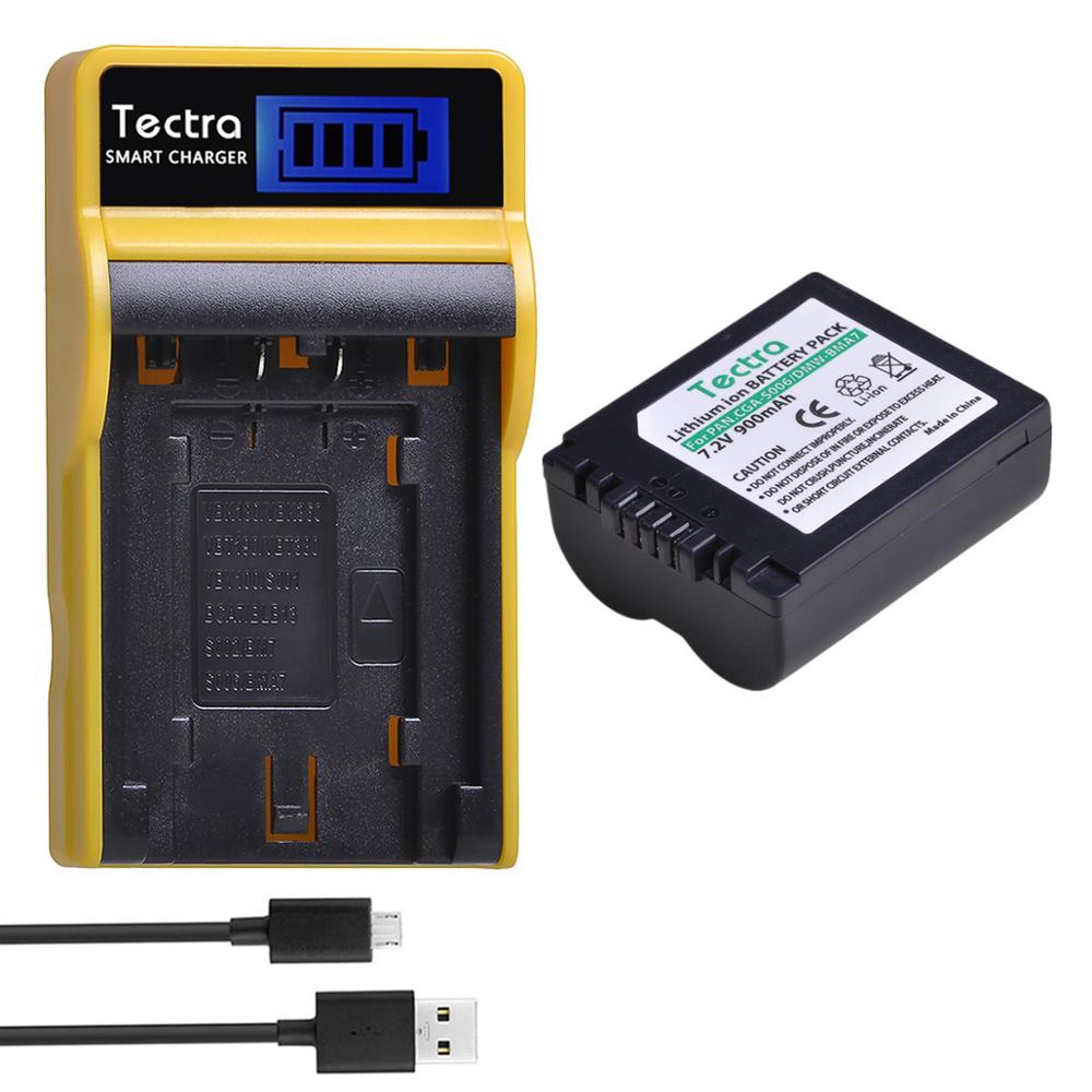 3pc CGA-S006 DMW-BMA7 S006 CGR-S006E CGA S006 batería Li-Ion + cargador USB con LCD para Panasonic DMC FZ7 FZ8 FZ18 FZ28 FZ50 FZ30: 1battery and charger