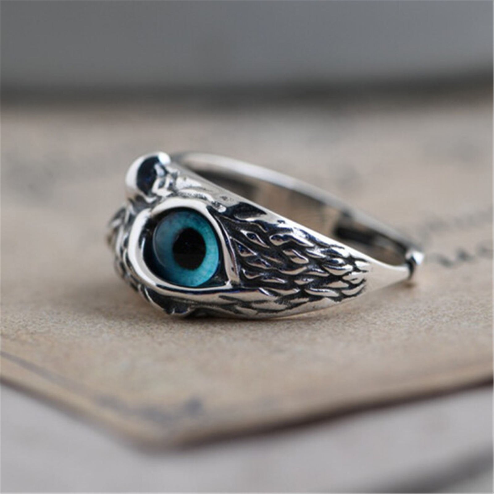 Vintage Demon Eye Uil Ring Voor Vrouwen Meisje Liefhebbers Retro Dier Open Verstelbare Ring Verklaring Ring Sieraden