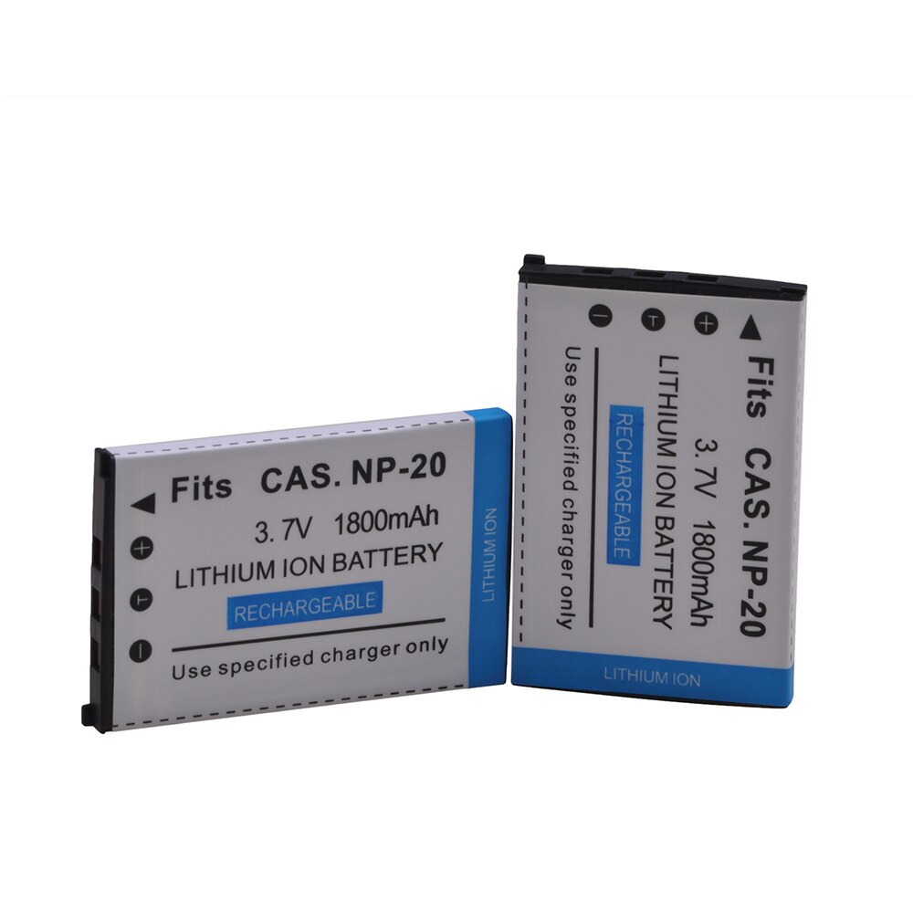 1800mAh 3.7V NP-20 NP20 CNP 20 Camera Battery for CASIO Exilim EX-M1 M2 S1 S1PM S2 S3 S4 Z3 Z4 S100 Z8 Z40 Z65 z70 Z75 S20 s770.: 2 Batteries
