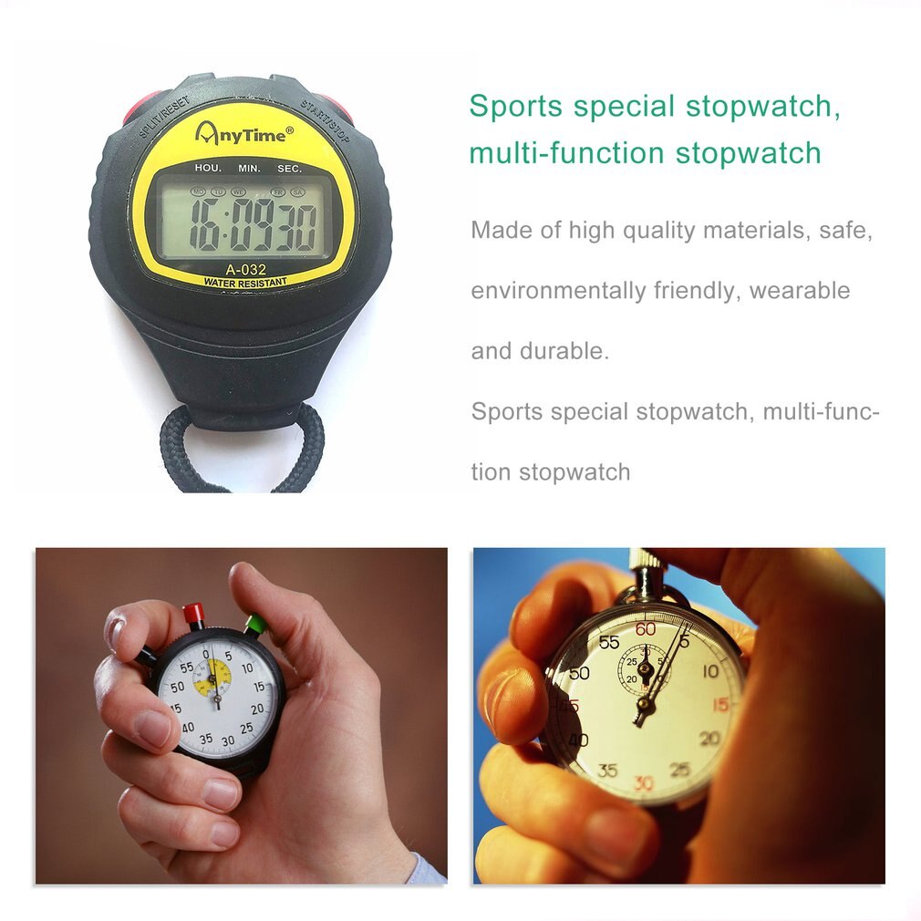 A-032 Digital Sport Counter Timer Athletic Stopwatch Portable Outdoor Game Timer Hour Meter