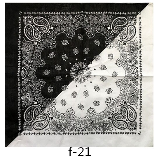 Hip hop bomuld bandana firkantet tørklæde sort paisley cykel pandebånd trykt til kvinder / mænd / drenge / piger: F 21