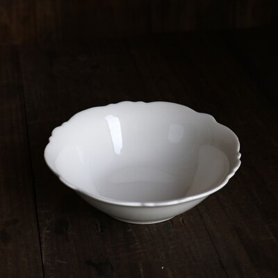 Assiette porcelaine dentelle blanche Vintage, plat occidental, plat profond, pétale à café, bol: Bowl