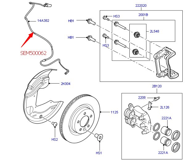 2 Stuks Auto Brake Pad Dragen Waarschuwing Draad Voor Land Range Rover Sport Sensor Remblokken Leveren SEM500062