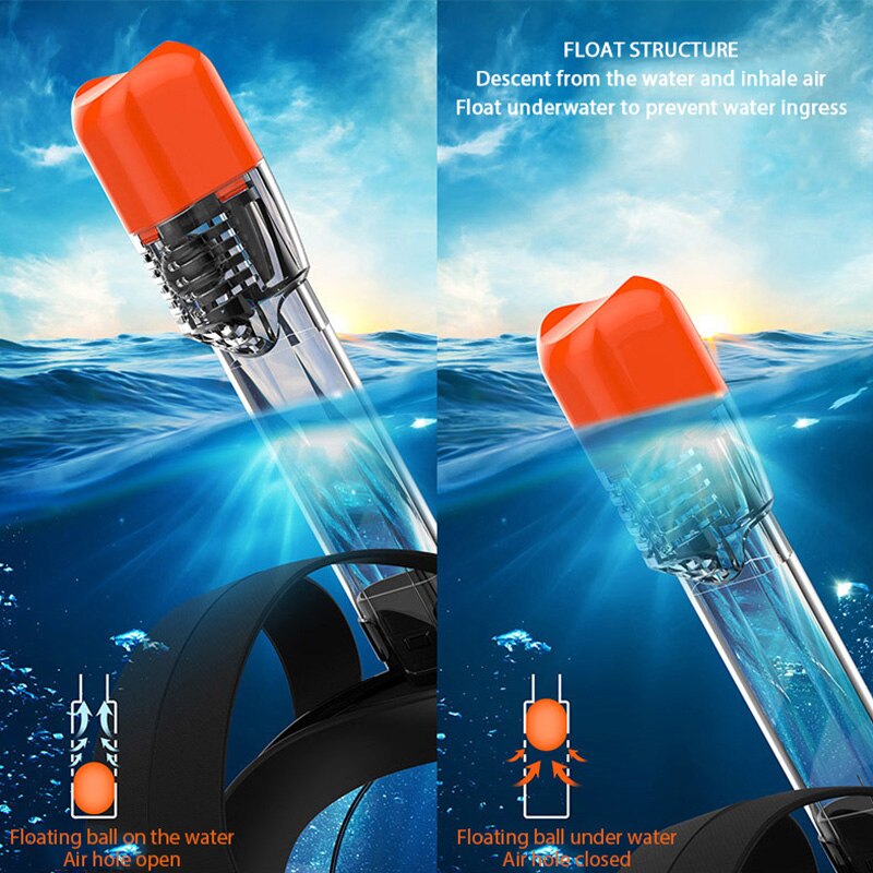 Mascarilla de buceo de cara completa para hombre y mujer, máscara de esnórquel con separación de respiración subacuática, antiniebla, para nadar y bucear, nueva