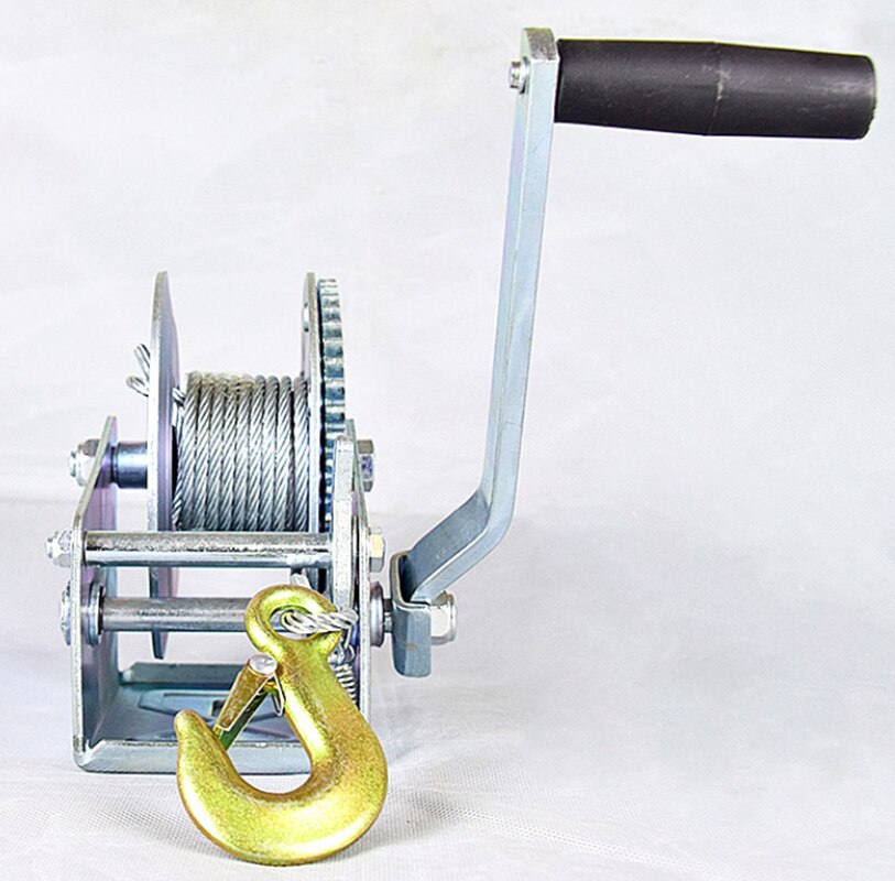 2000lbs-3000LBSx8/15/30m Boat Truck Auto Self-Locking Hand Manual Galvanized Steel Winch Hand Tool Lifting Sling