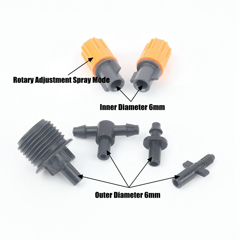 50pcs/lot Adjustable Atomizing Spray Nozzle Family Balcony Agriculture Garden Crop Flower Plant Lawn Irrigation Small Suit