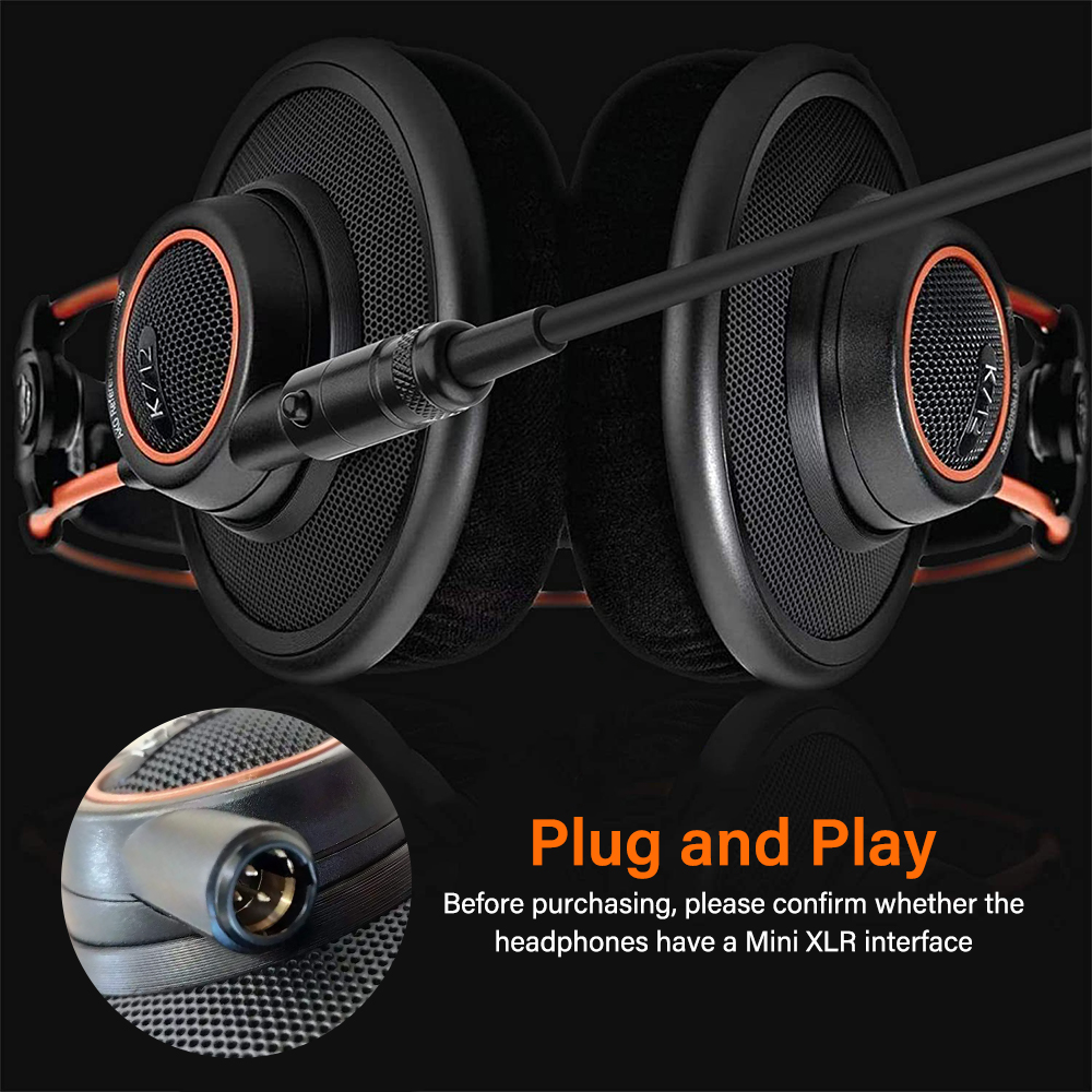 Jack 6.35mm 3.5mm 1/8 to 3-Pin Mini XLR Cable TRS 1/8 Inch Aux Stereo Male to Mini XLR Female Audio Adapter Cable for AKG K550