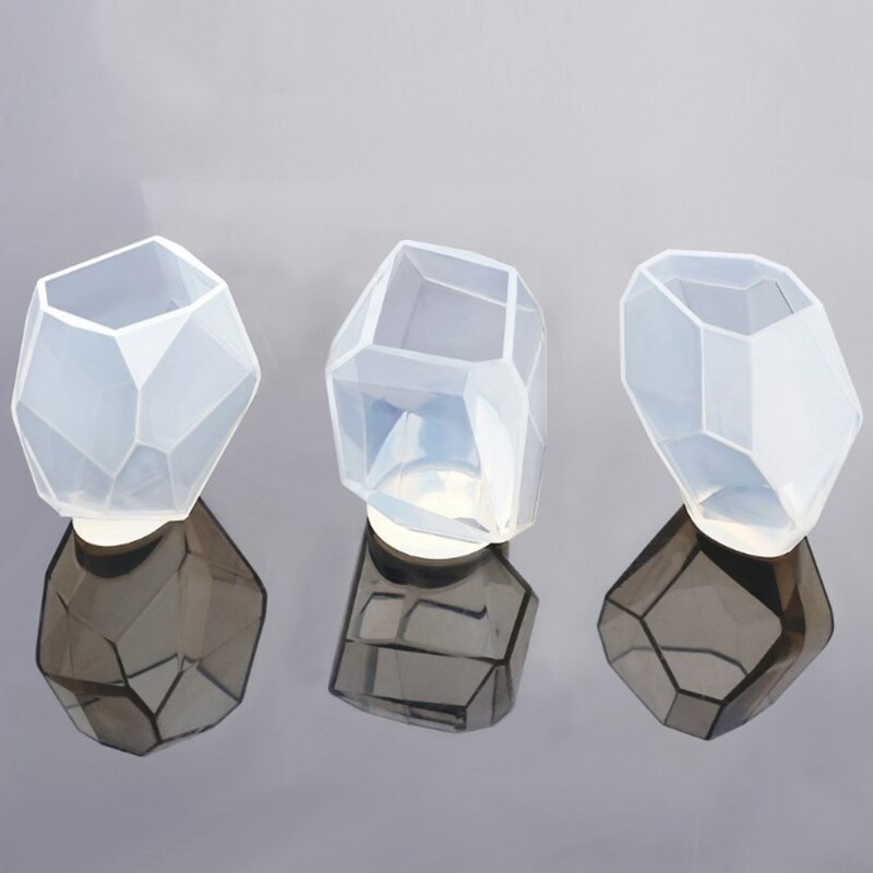 Formas de sabão transparentes de cristal, molde de joias geométricas irregulares, ornamentos de resina de silicone, decoração artesanal