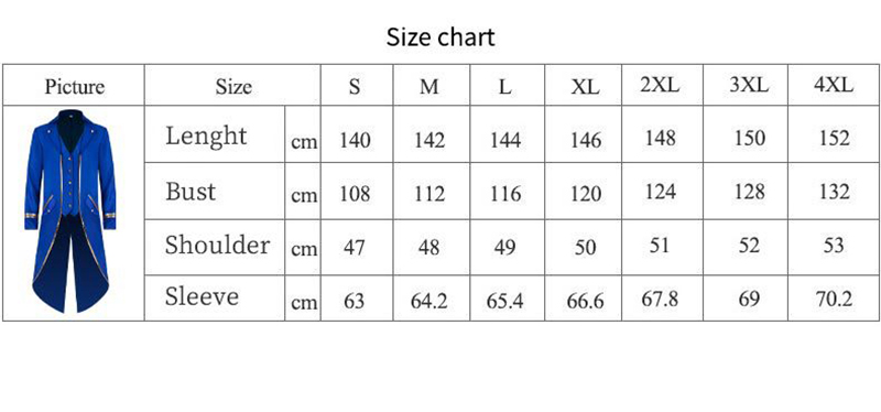 Men's Steampunk Victorian Jacket Gothic Medieval Vintage Tuxedo Mid-Length Phnom Penh Cosplay Costume Trench Coat Jacket