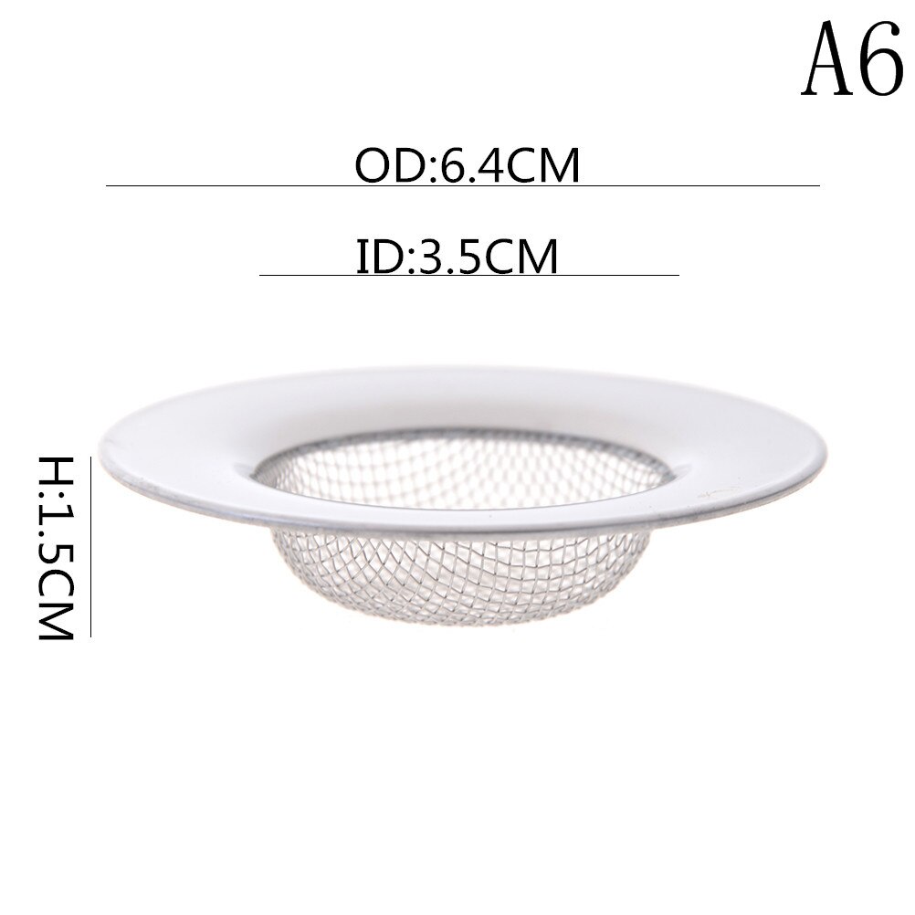 Rvs Filter Ronde Afvoerputje Aanrecht Filter Riool Afvoer Haar Vergieten & Theepot Filter Badkamer Wastafel: A6