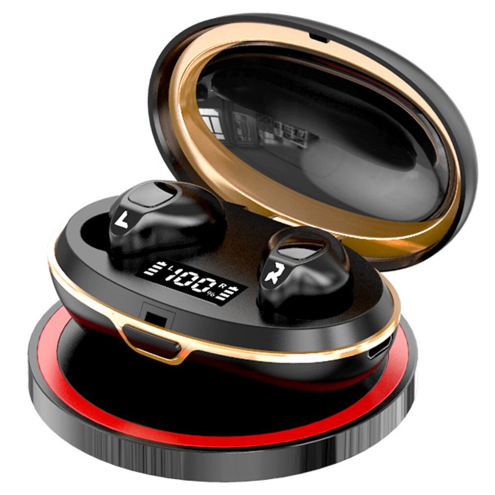 Wireless Headphones Wireless Charging Bilateral Stereo Power Display Voice Control Headphones Multi-point Connection: Black