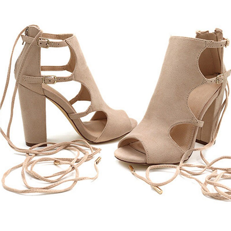 Women Sandals Gladiator High Heels Summer Pop Toe Shoes Woman Narrow Band Ankle Strap High Heel Sandals Plus Size 43