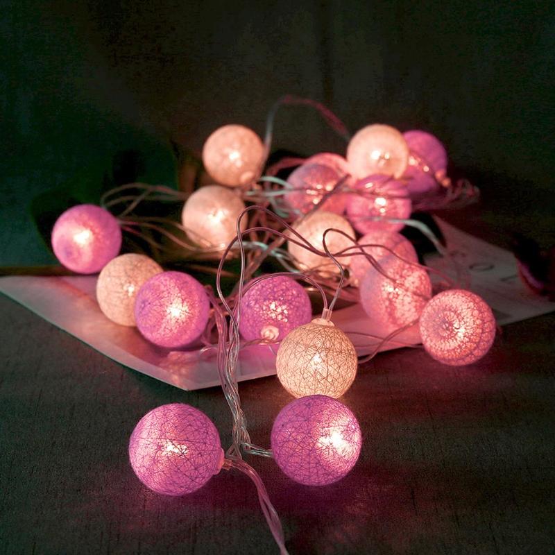 20 led Lumières de Chaîne De Boule De Coton pour la Décoration Extérieure De Noël De De Mariage Guirlande De Noël Globe Chaîne D'éclairage