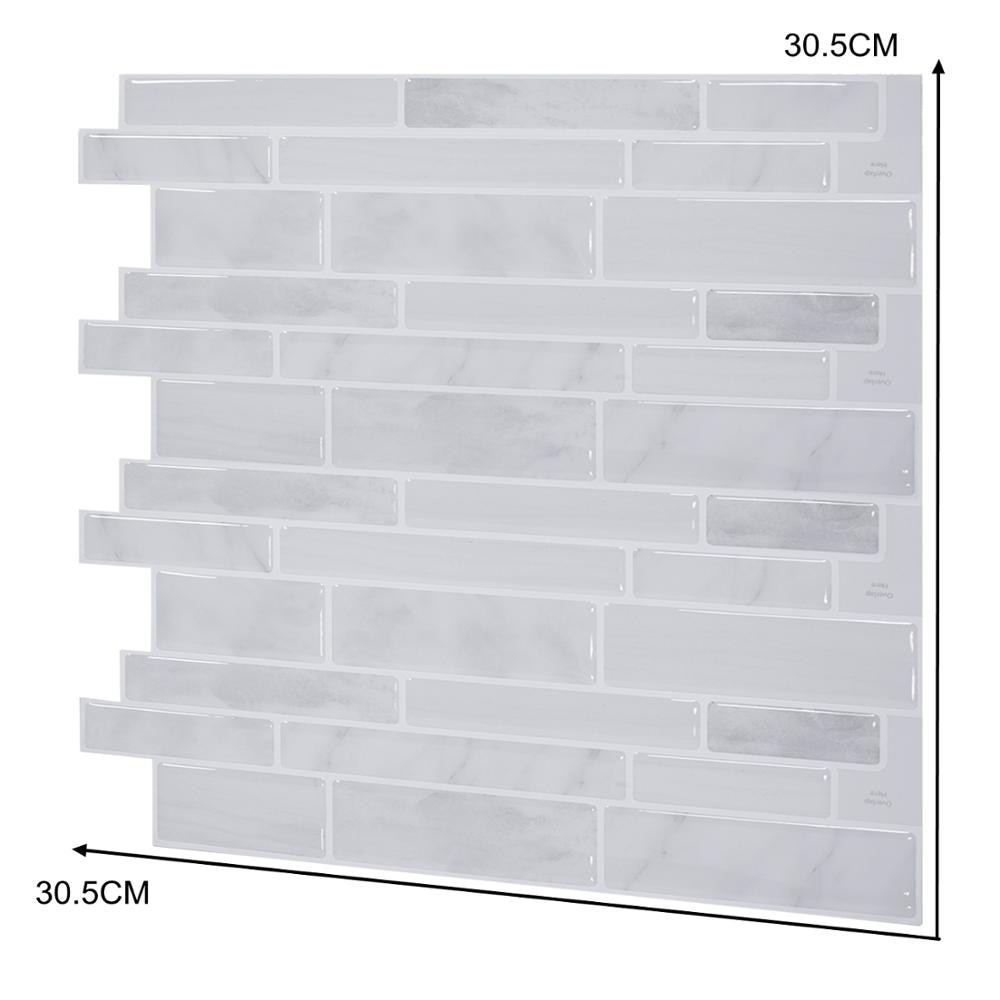 Vividtiles gris Mable peler et coller carreaux Anti-moisissure amovible RV chambre décor cuisine auto-adhésif papier peint