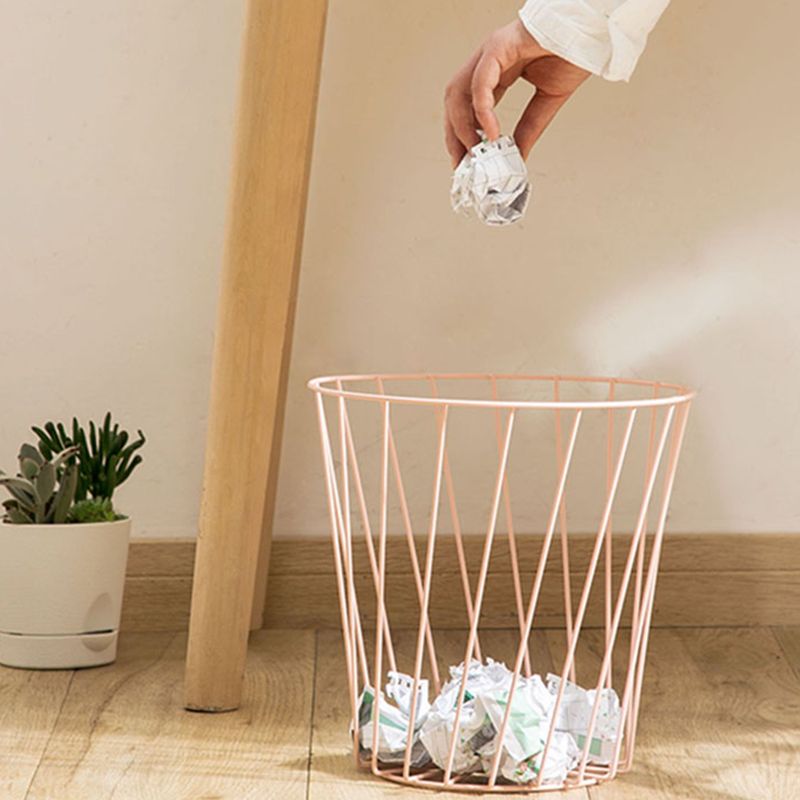 Smeedijzeren Kooi Prullenbak Ronde Prullenbak Kantoor Prullenbak Prullenbak Vuilnis Container Voor Badkamer, Keuken