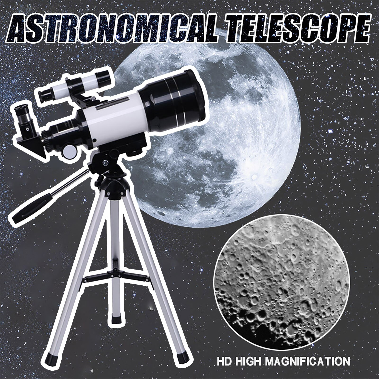 Monoculaire Zoom Shot Pro Telescoop 150X70Mm Diafragma Astronomische Telescoop Refractor Statief Finder Voor Beginners Professionele