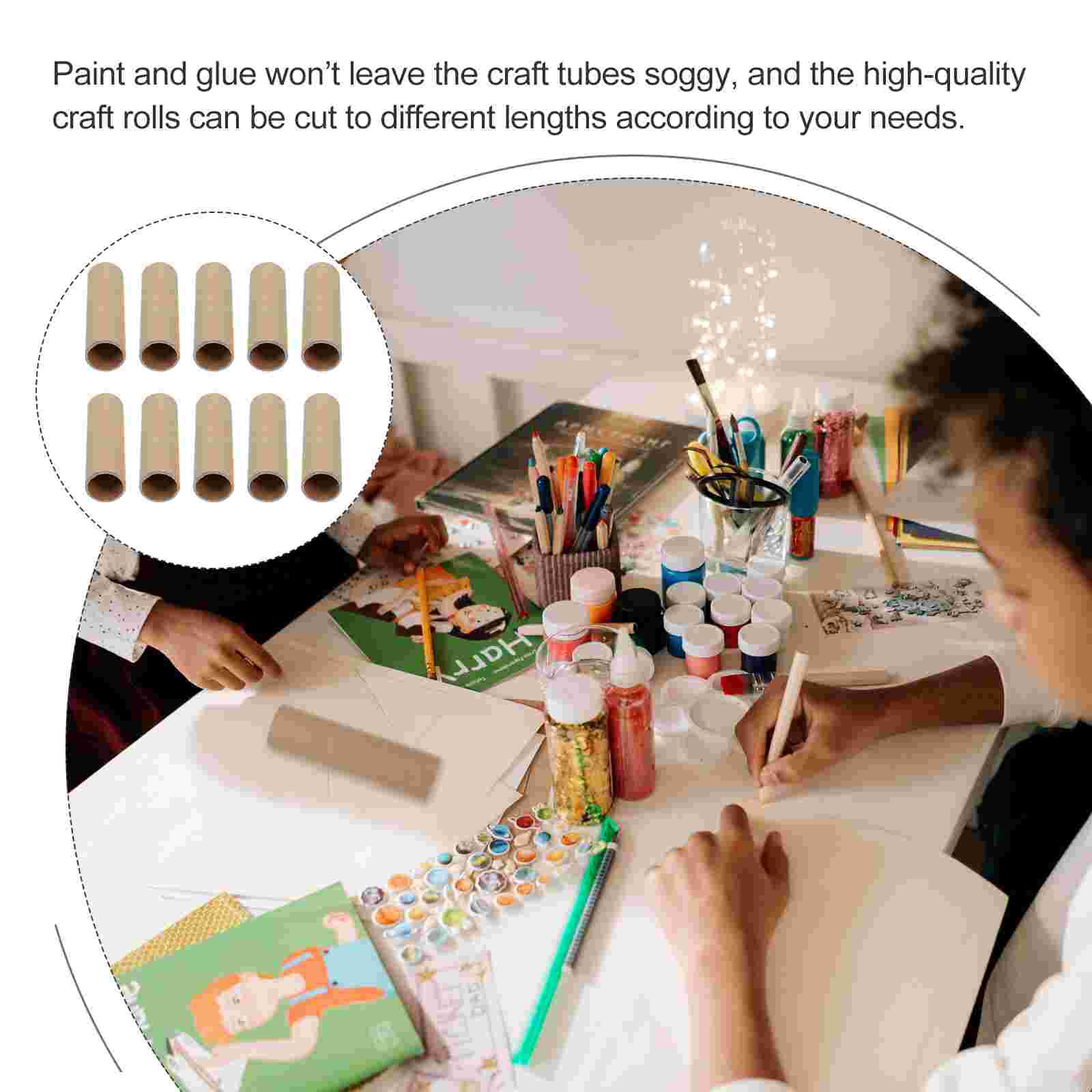 Tubos de cartón de 15 piezas, tubos de papel redondos prácticos para manualidades