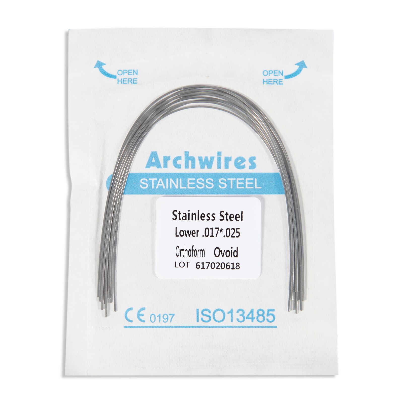 Lot de 10 arcs orthodontiques dentaires en acier inoxydable, forme rectangulaire, forme ovoïde, outil dentaire u/l, équipement dentaire