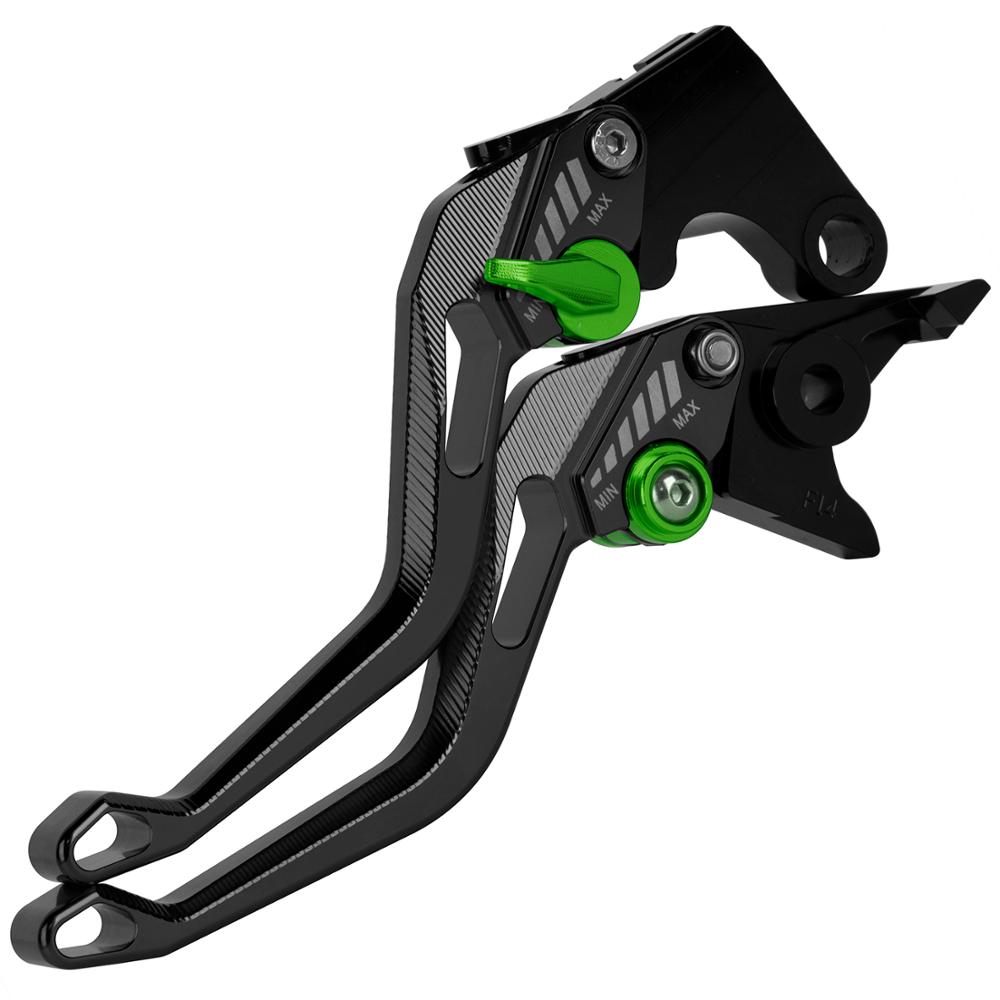 For Kawasaki Ninja 125 250 300 400 500 1000 H2/R ZX6R ZX10R ZX14R 5D Short Black Clutch Brake Levers Adjustable CNC ZZR 1400