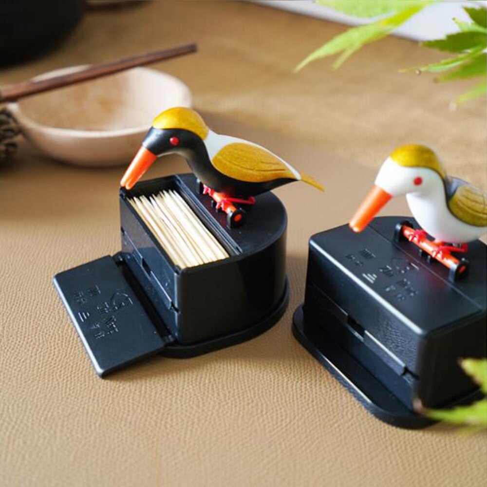 Cute Hummingbird Toothpick Dispenser Automatic Bird Toothpick Box with Toothpick Cleaning Teeth Secret Stash Tandenstokers 2