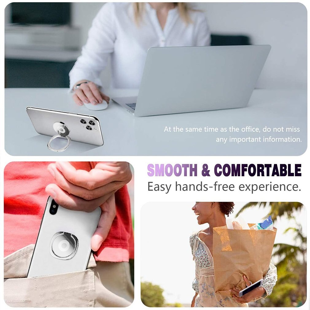 Finger Ring Holder 360 Degree Mobile Phone Smartphone Finger Stand Holder Round Phone Ring Car Mount Stand