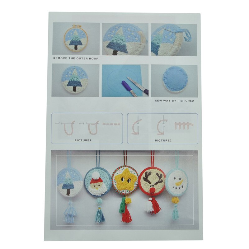 Embroidery Starter Kit Full Set-Magic Embroidery Pen Punch Needle,Hoops,Threads,Stitching Punch Pen Set Craft Tool For Beginner
