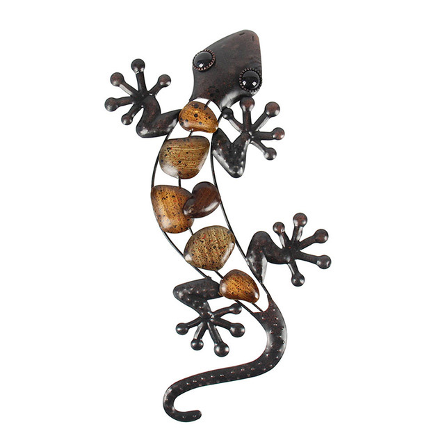 3D Auto aufkleber metall Zauberstab eidechse Gecko Auto außen dekoration Auto Styling: 002-38x21x2.5cm