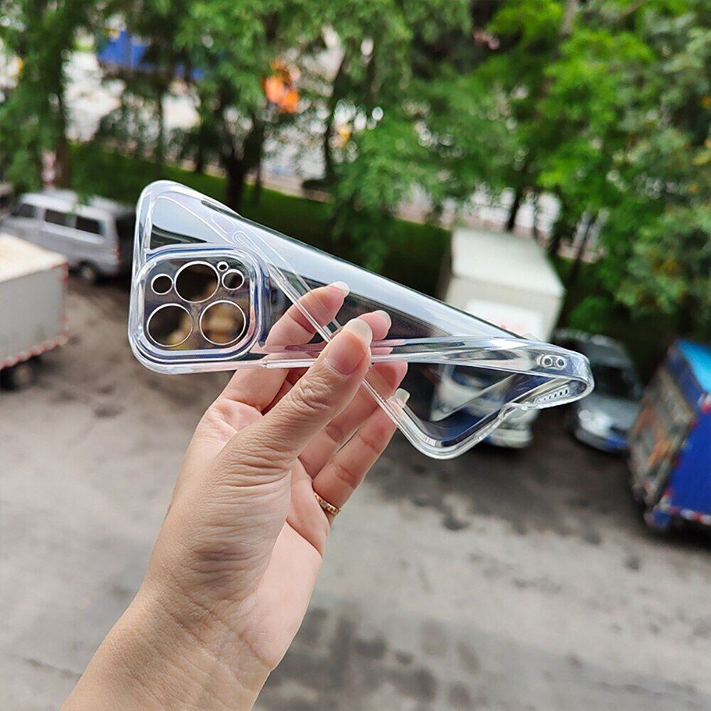 Funda de TPU Flexible transparente para iPhone 16 14 13 Pro Max 12Mini 11 15 SE XR X 7 8 Funda transparente resistente a los arañazos