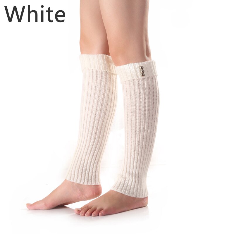 1 par feminino malha boot manguito perna de bezerro mais quente outono inverno livro meias longas legwarmers meninas polainas chão meias mangas: White
