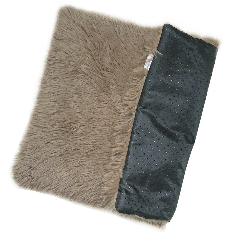 Warm Hond Kat Bed Mat Zachte Wasbare Fleece Huisdier Kussen Huis Warm Puppy Kat Slapen Bed Deken Voor Kleine Grote honden Katten Mat: Brown / S 50x35cm