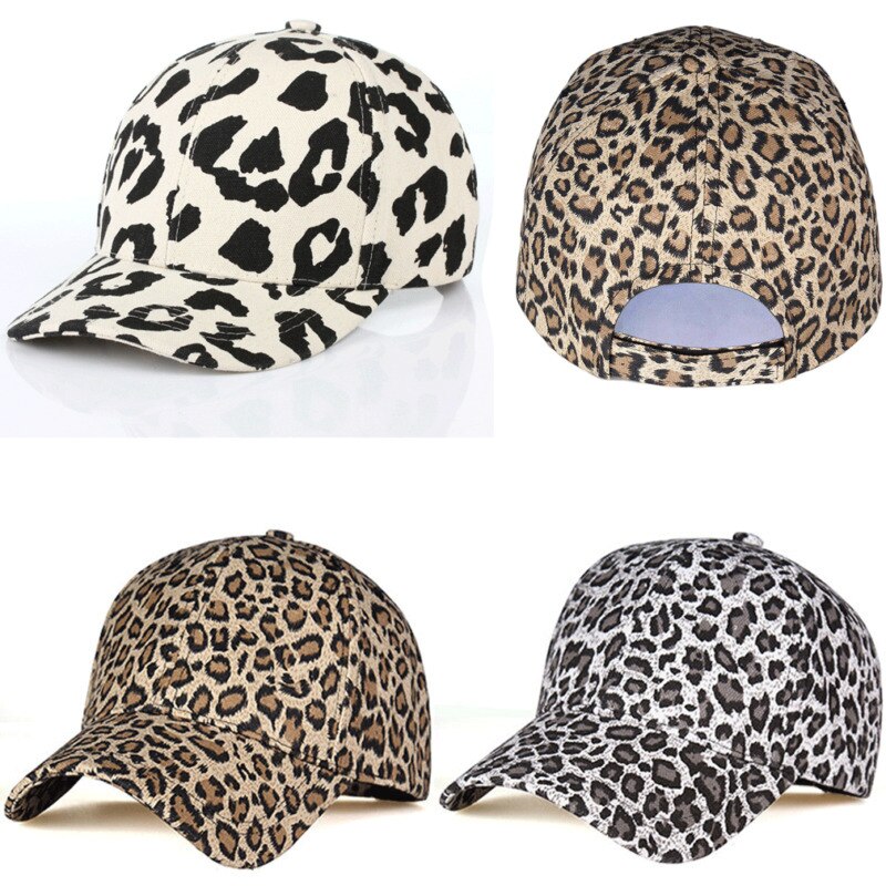 Kvinder mænd sports hat leopard gepard print panelstrapback lejr hat hat retro dyr baseball kasket justerbar rejsesport