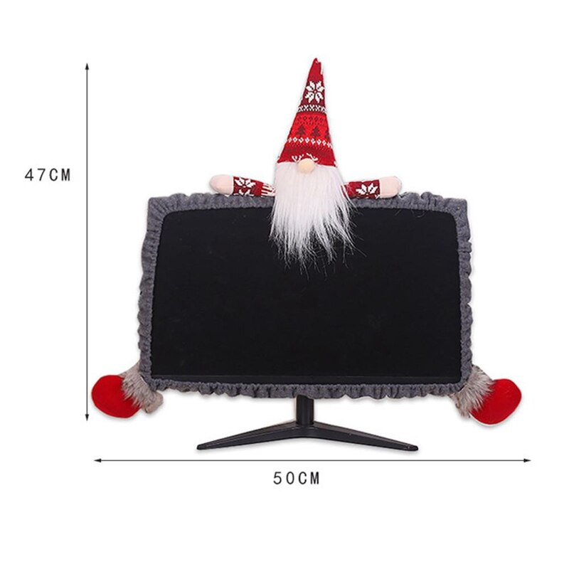 AA99-Weihnachten Dekorationen für Heimat 3D Karikatur Wald Alte Mann Computer Staub Abdeckung Neue Jahr Computer Weihnachten Dekoration
