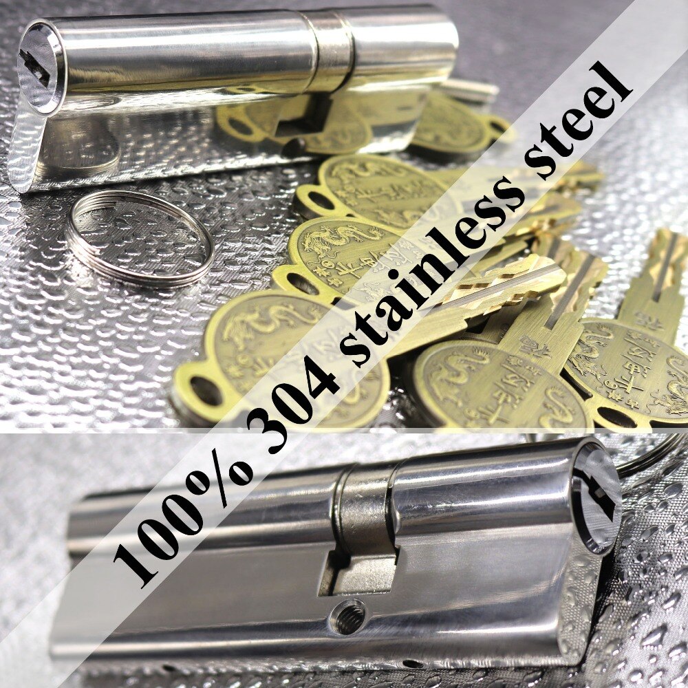 Super C Grade stainless steel Anti-theft door Lock Core Security Lock Core Cylinders Key 70mm-90mm Door Cylinder Lock 8 keys