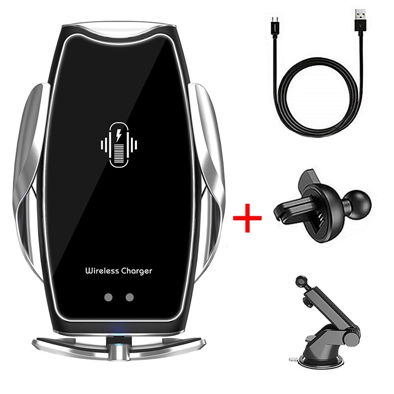 KSTUCNE 15W Qi Auto Drahtlose Ladegerät Für iPhone 12 11 XS Samsung Xiaomi OnePlus Induktion Schnelle Drahtlose Lade Auto telefon Halter: 9