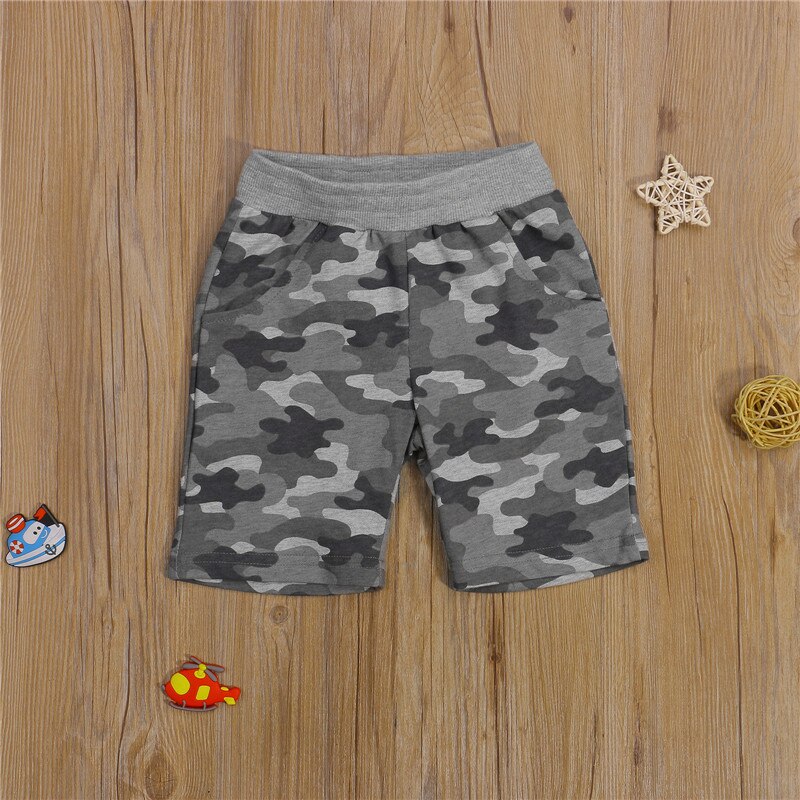 1-10 anni pantaloncini mimetici per bambini pantaloni a vita alta elastici con tasche pantaloni da autunno estivi con stampa mimetica per bambini