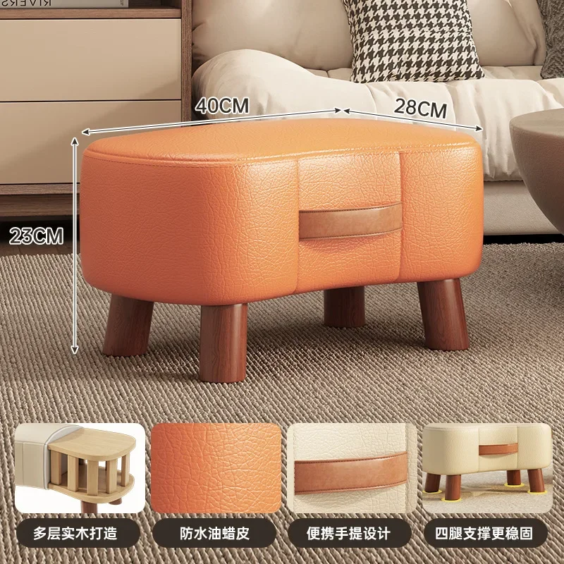 Porche poufs petit tabouret Simple chaussure tabouret salon canapé repose-pieds Table basse petits tabourets doux petite chaise maison tabourets: Grey