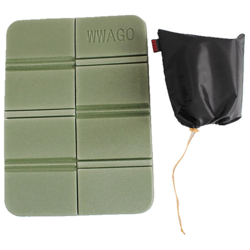 XPE 8 Folder Camping Mat Folding Portable Small Cushion Seat Pad Moisture-Proof Waterproof Prevent Dirty Picnic Mat Beach Pad: Army Green With Bag