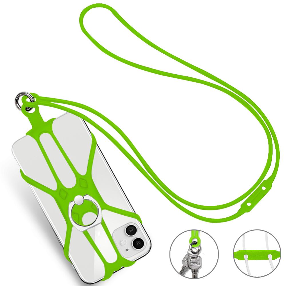 For iphone 7 XS 8 11 Case Silicone Strap Mobile Keys Neck Strap For Phone Keys lanyard Keychain Keycord Mobile Phone Cell Strap: green