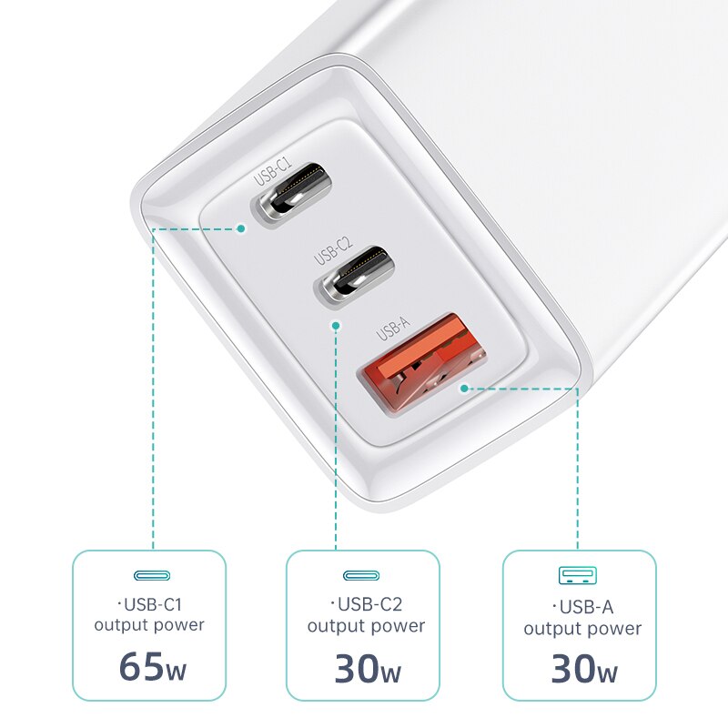 Neue 65W GaN Ladegerät Schnell Ladung 4,0 3,0 Typ C PD USB Ladegerät mit QC 4,0 3,0 Tragbare Schnelle ladegerät ForiP ForXiaomi Laptop