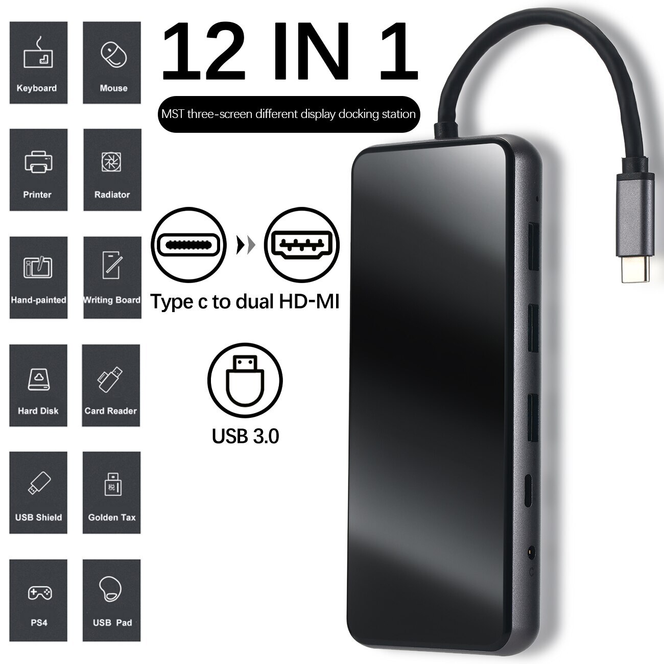 12w1 USB C stacja dokująca robić laptopa USB 3.0 HD-MI VGA PD USB Centrum robić laptopa Macbook zawodowiec HP Dell powierzchnia Lenovo Samsung dok