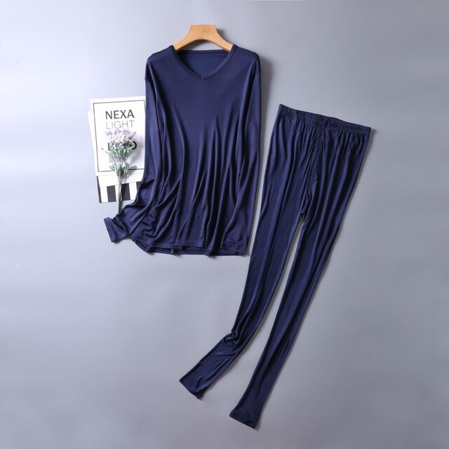 Men's 50% Silk 50% Viscose Base Layer Long Johns Warm Thermal Underwear Set L XL 2XL TG204