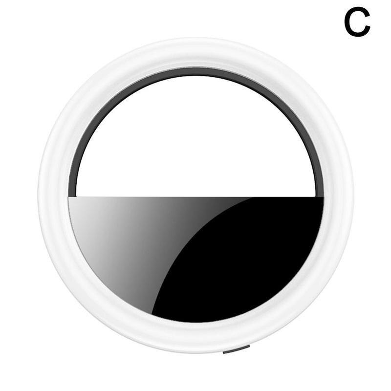 USB carga Selfie Flash portátil LED cámara de teléfono anillo de luz para fotografía Selfie luz de la noche Luz de vídeo para teléfono móvil: C