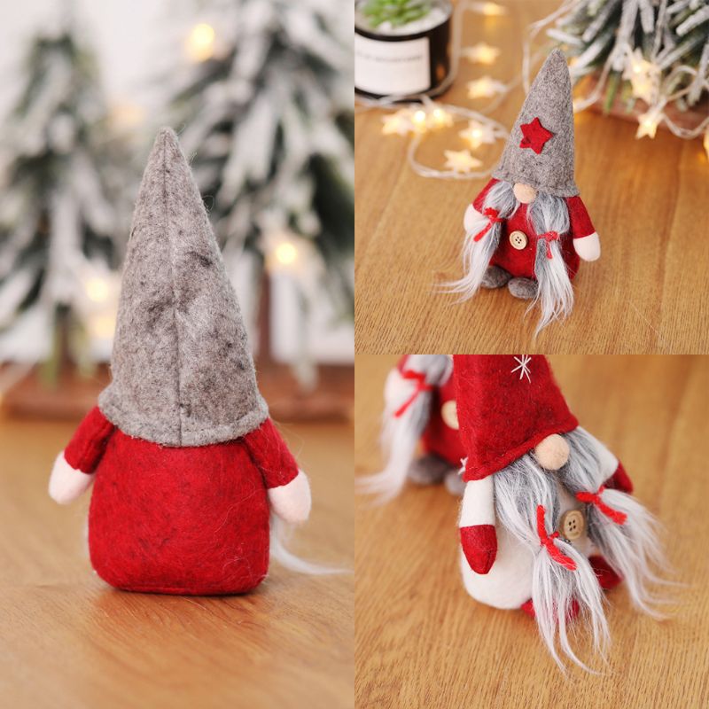 Vrolijk Kerstfeest Star Hoed Zweedse Santa Gnome Pluche Pop Ornamenten Handgemaakte Elf Speelgoed Home Party Decoratie