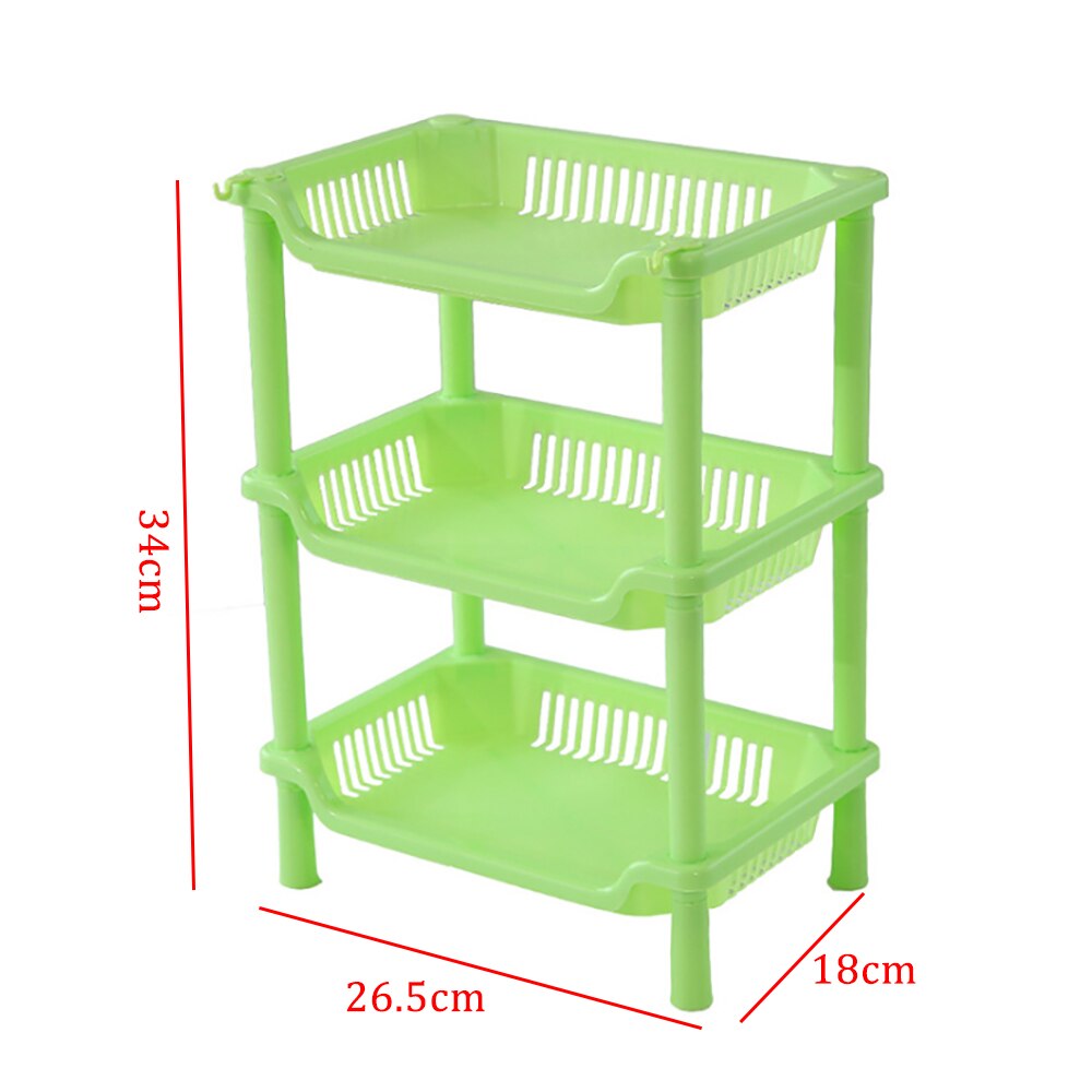 Organisateur de cuisine à 3 niveaux, étagère de rangement en plastique de , articles divers, étagère de salle de bain, Organization à domicile: Green Square