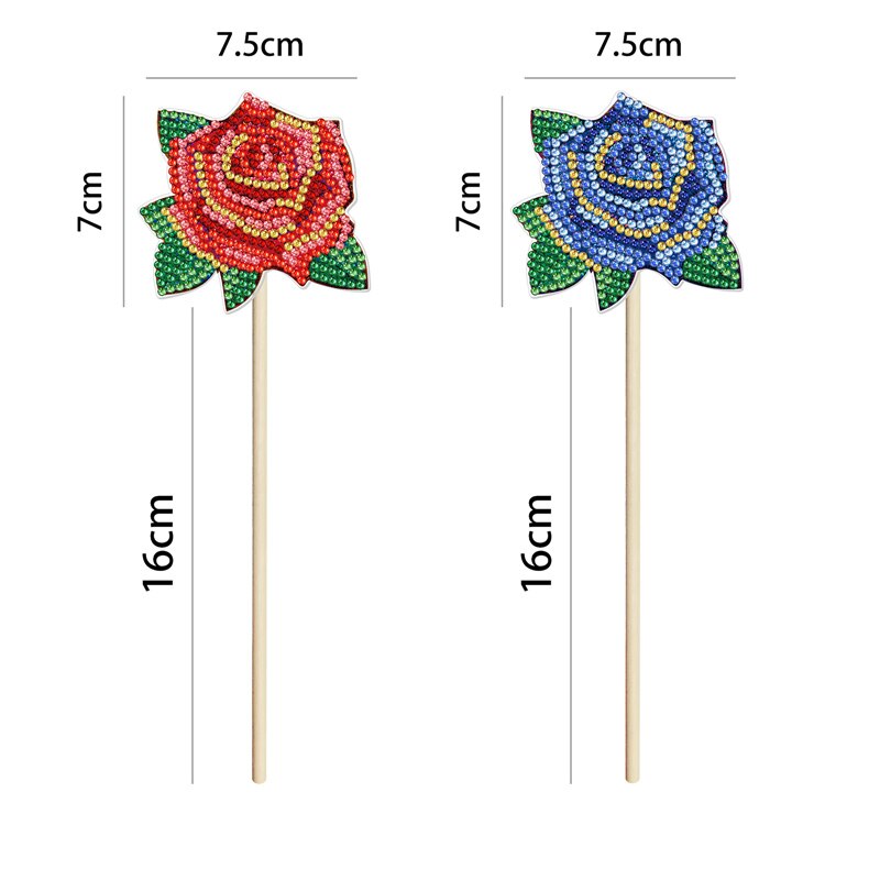 DIY diamond painting potted plant decoration stick sunflower rose flower birthday flower pot decoration: HBJ13