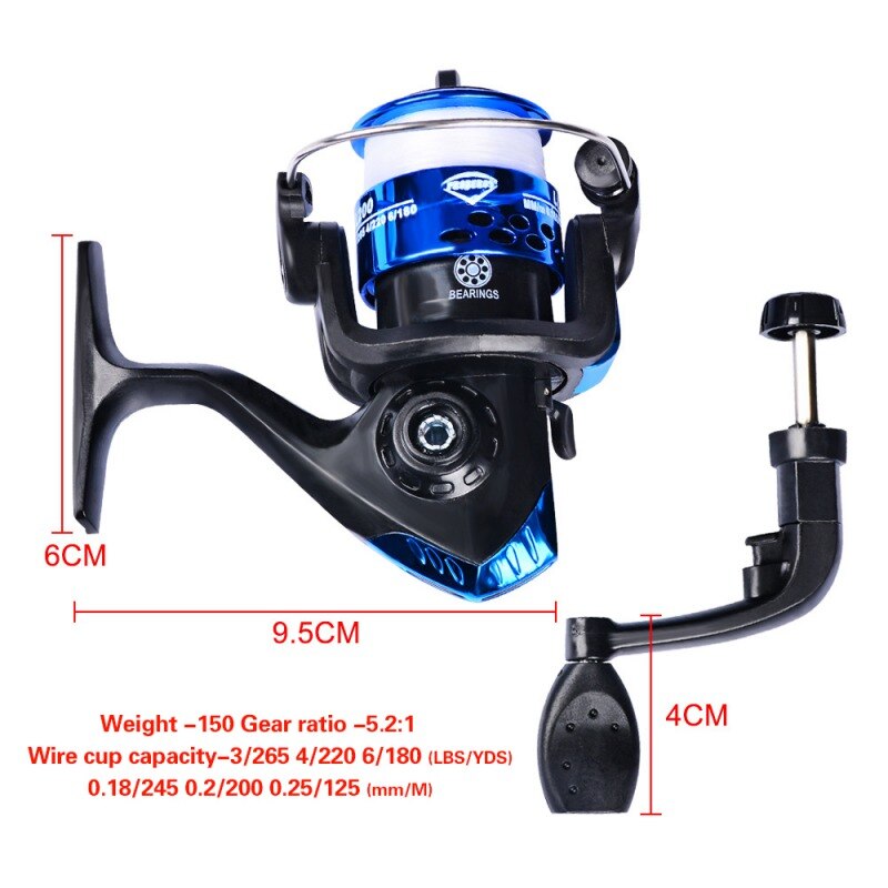 High Speed Fishing Reels G-Ratio 5.2:1 Spinning Wheel Fishing Reel Spool Casting Flying Fishing Trolling Fishing Accessoory